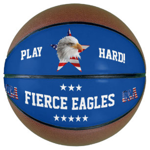 Wild-Bald-Adler, die amerikanische Flagge, Star Basketball