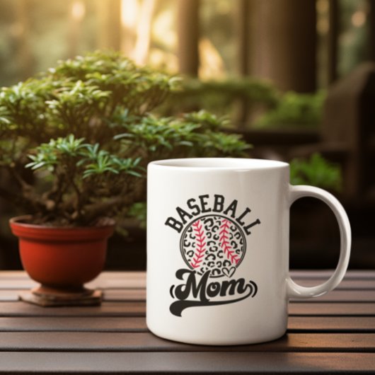 Wild Baseball Mama Leopard Print Tasse