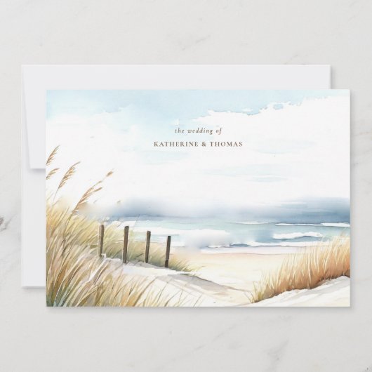 Wild Beach Fence Ocean Grass Art Hochzeit UAWG (Rückseite)