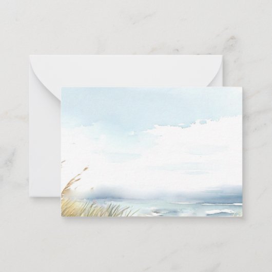 Wild Beach Fence Ocean Grass Art Wedle Mitteilungskarte (Rückseite)