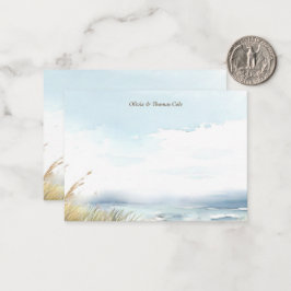 Wild Beach Fence Ocean Grass Art Wedle Mitteilungskarte