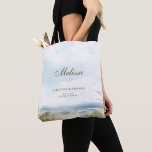 Wild Beach Fence Ocean Grass Chic Elegante Hochzei Tasche