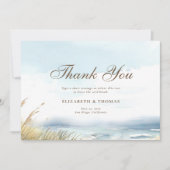 Wild Beach Fence Ocean Grass Kunst, Dichtung und M Dankeskarte (Vorderseite)