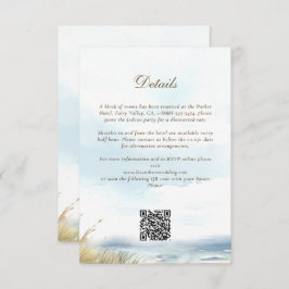 Wild Beach Ocean Wedding Details Buchungskarte Begleitkarte