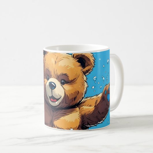 Wild Bear Summer Vintage Pool  Kaffeetasse (VorderseiteRechts)