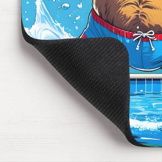 Wild Bear Summer Vintage Pool  Mousepad (Ecke)