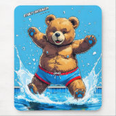 Wild Bear Summer Vintage Pool  Mousepad (Vorne)