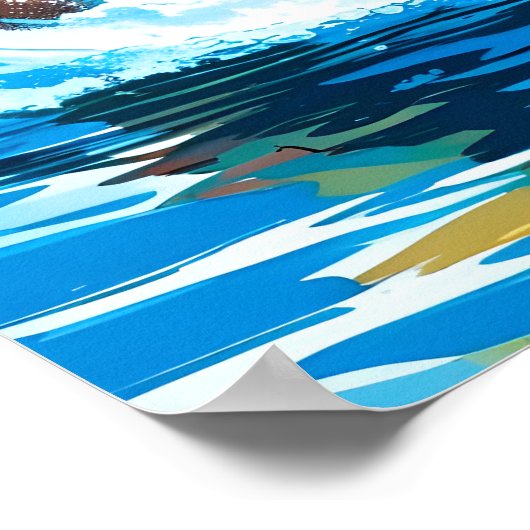 Wild Bear Summer Vintage Pool Poster (Ecke)