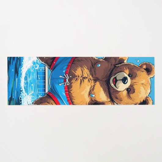 Wild Bear Summer Vintage Pool Yogamatte (Rückseite (Horizontal))