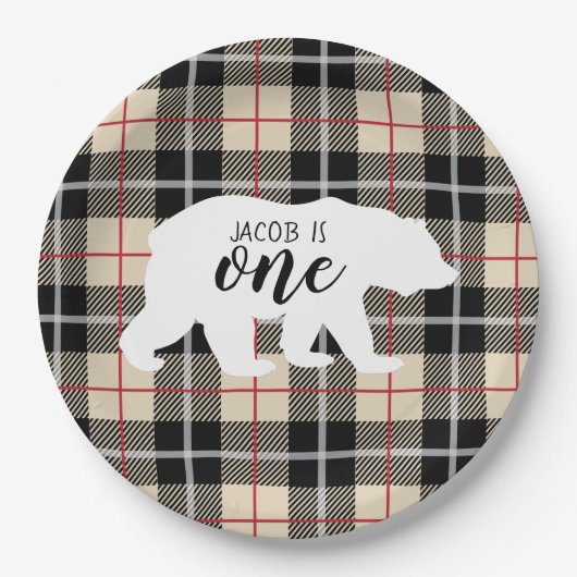 Wild Bear Thompson Camel 1. Geburtstag Party Pappteller (Vorderseite)