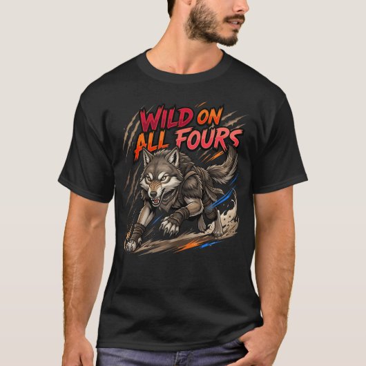 Wild Beast Motion Wolf Straße T-Shirt (Vorderseite)