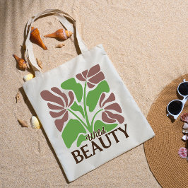 Wild Beauty Brown Floral Boho Elegant Grocery Tragetasche