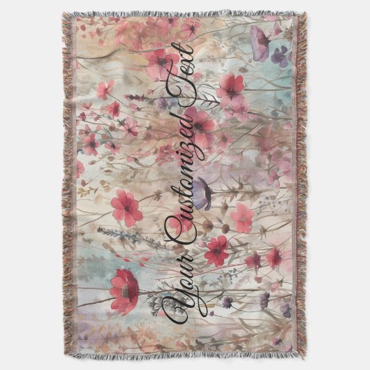 Wild Beauty Woven: Von Wildblumen gestaltet Decke (Vorderseite Vertikal)