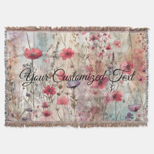 Wild Beauty Woven: Von Wildblumen gestaltet Decke (Vorderseite)