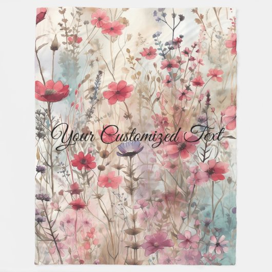 Wild Beauty Woven: Von Wildblumen gestaltet Fleecedecke (Vorderseite)