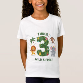 Wild bei drei! Jungle Animal 3. Geburtstag T - Shi T-Shirt