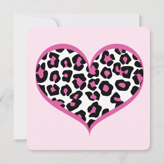 Wild bei Heart Leopard Print Feiertagskarte (Vorderseite)