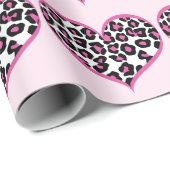 Wild bei Heart Leopard Print Geschenkpapier (Rolleneckpunkt)