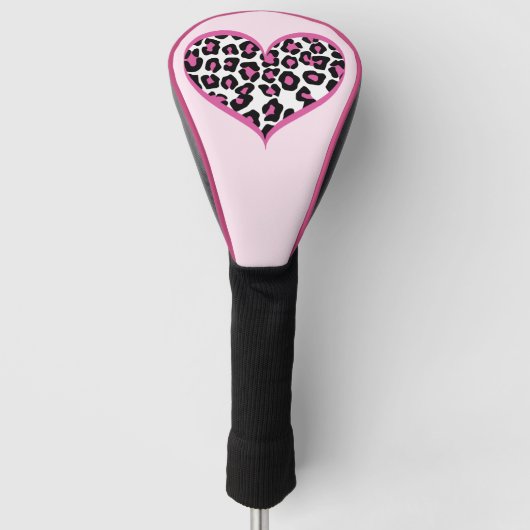Wild bei Heart Leopard Print Golf Headcover (Vorderseite)