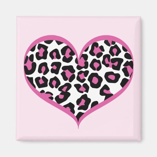 Wild bei Heart Leopard Print Magnet (Vorne)
