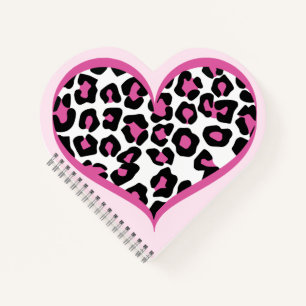 Wild bei Heart Leopard Print Notizblock