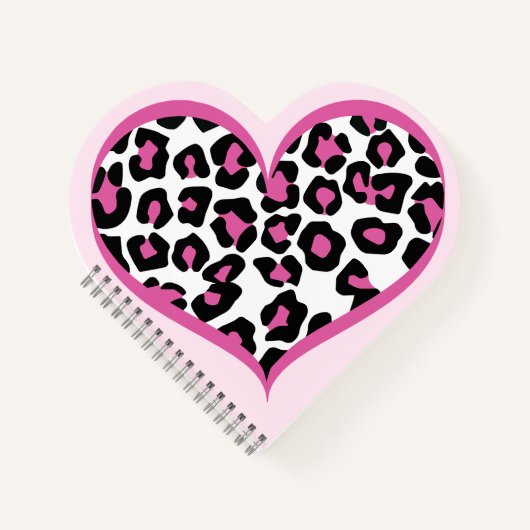 Wild bei Heart Leopard Print Notizblock (Vorderseite)