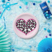 Wild bei Heart Leopard Print Pappteller (Party)