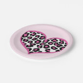 Wild bei Heart Leopard Print Pappteller (Schrägansicht)