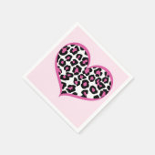 Wild bei Heart Leopard Print Serviette (Ecke)