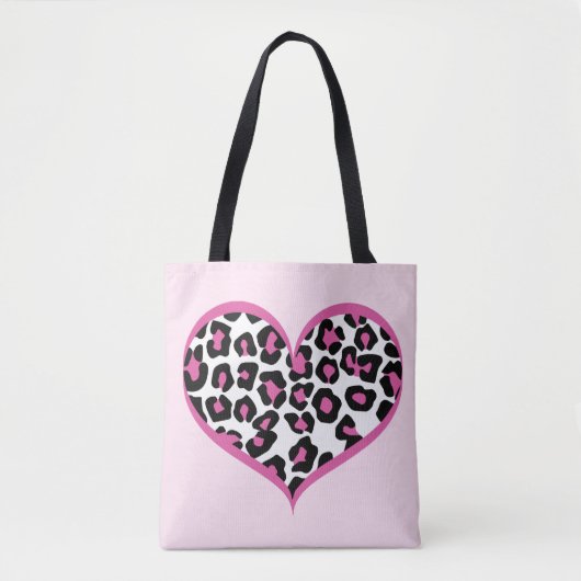 Wild bei Heart Leopard Print Tasche (Vorderseite)