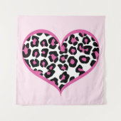 Wild bei Heart Leopard Print Wandteppich (Vorderseite)