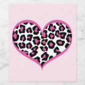 Wild bei Heart Leopard Print Weinetikett (Einzelnes Label)