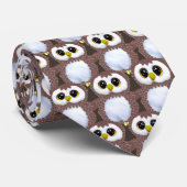Wild Beige Baby Owl Pattern Neck Tie Krawatte (Gerollt)