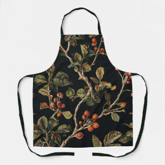 Wild Berries Black Apron - Pink Berry Custom Print Schürze