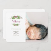 Wild Berries Foto Geburtsankündigung Ankündigung (Vorne/Hinten)