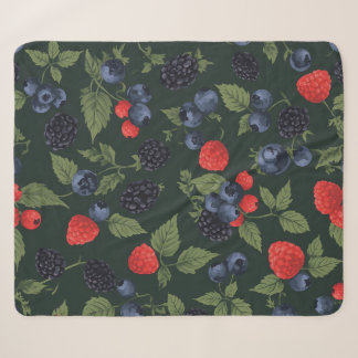 Wild Berries Muster Sherpa-Decke | Brombeere, Sherpadecke