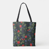 Wild Berries Pattern Schulter-Tote-Tasche | Blackb Tasche (Rückseite)