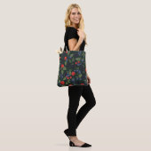Wild Berries Pattern Schulter-Tote-Tasche | Blackb Tasche (Am Model)