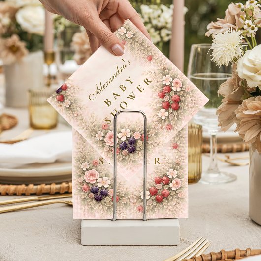 Wild Berry Garden Baby Shower Serviette