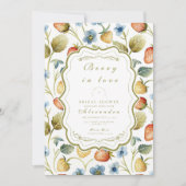 Wild Berry Romance Brautparty Einladung (Vorderseite)