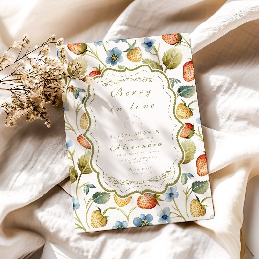 Wild Berry Romance Brautparty Einladung