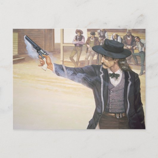 'Wild Bill' Hickok (1837-76) demonstriert seine Ma Postkarte (Vorderseite)