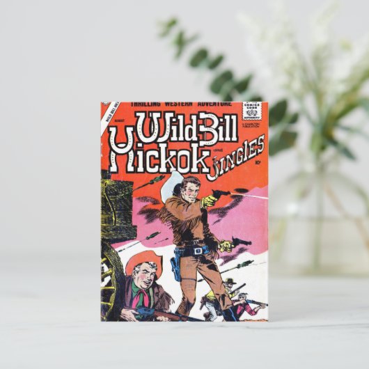 Wild Bill Hickok Comic Postkarte (Stehend Vorderseite)