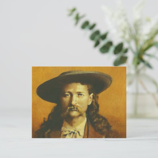 Wild Bill Hickok Illustration Postkarte (Stehend Vorderseite)