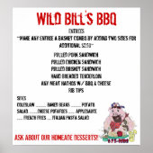 WILD BILL'S GRILLEN MENU POSTER (Vorne)