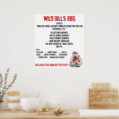 WILD BILL'S GRILLEN MENU POSTER (Küche)