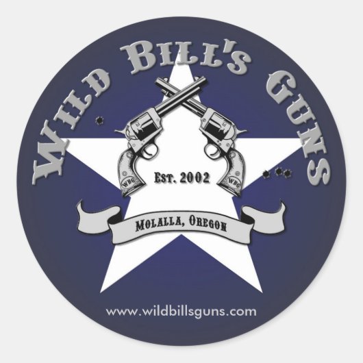 Wild Bill's Guns Patriot Logo Runder Aufkleber (Vorderseite)