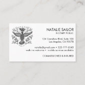 Wild Bird Unique Modern Logo Notar öffentlich Rech Visitenkarte (Rückseite)