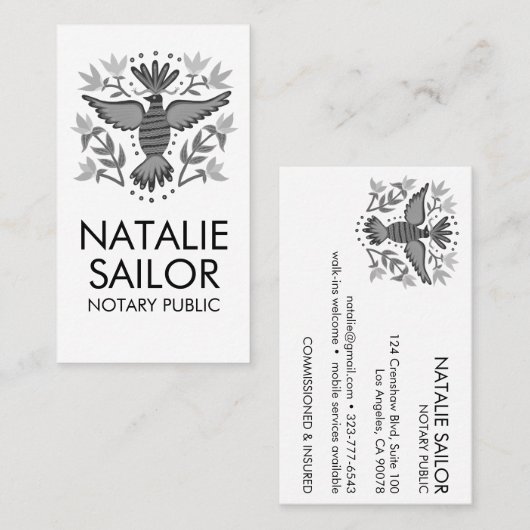 Wild Bird Unique Modern Logo Notar öffentlich Rech Visitenkarte (Vorne/Hinten)