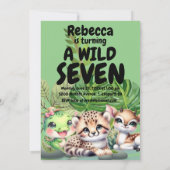 Wild Birthday Party 2-seitige Einladungen (Rückseite)